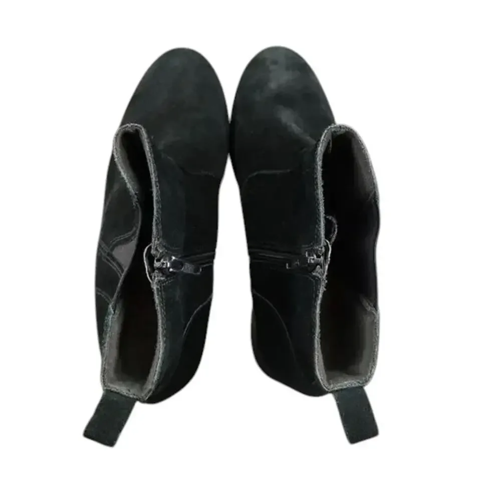 Clarks Shoes Womens 10 Boots Classic Block Heel Leather Nevella Fashion Black